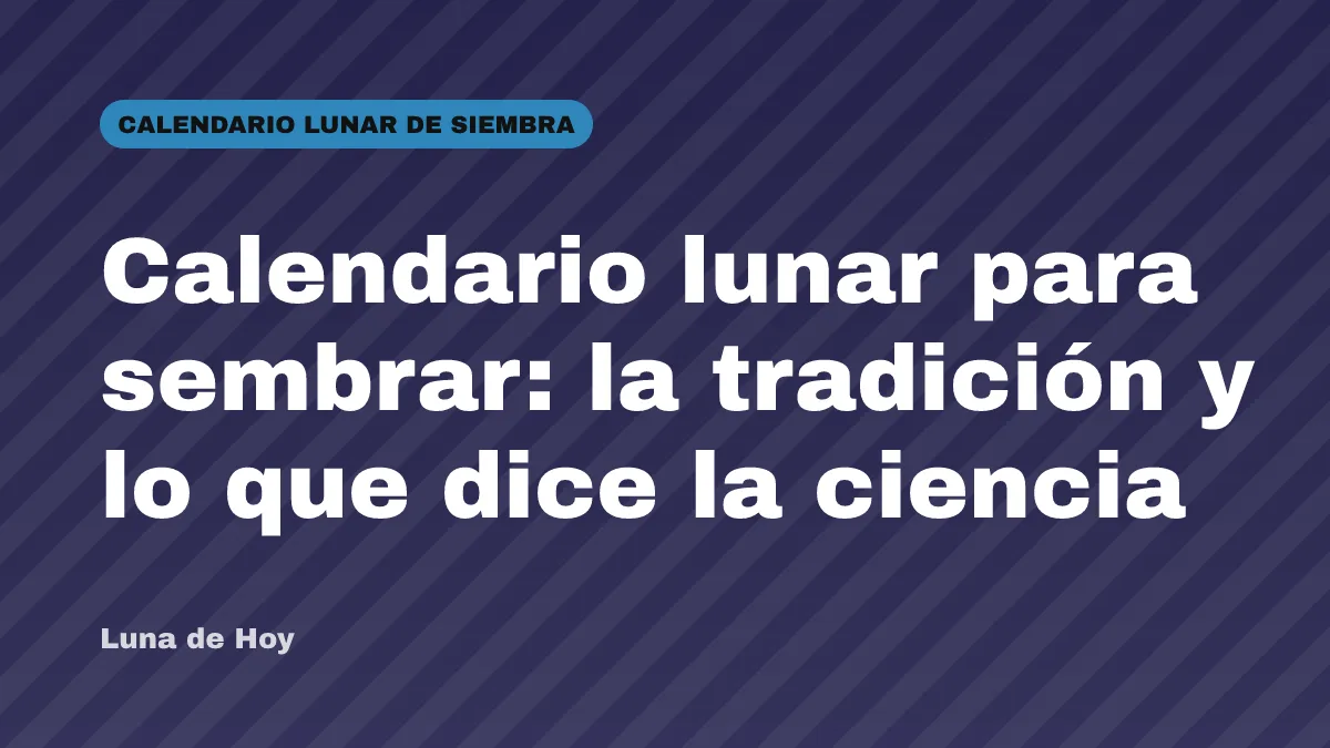 Calendario lunar para sembrar: la tradición y lo que dice la ciencia